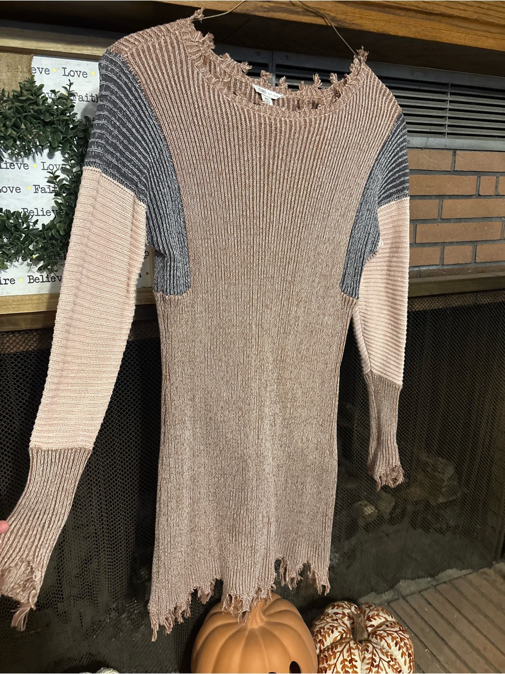 Cato Colorblock Ribbed Midi Dress - Taupe, Gray & Blush